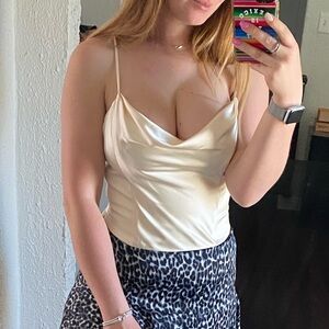 Zara Elegant Cream Corset Crop Top